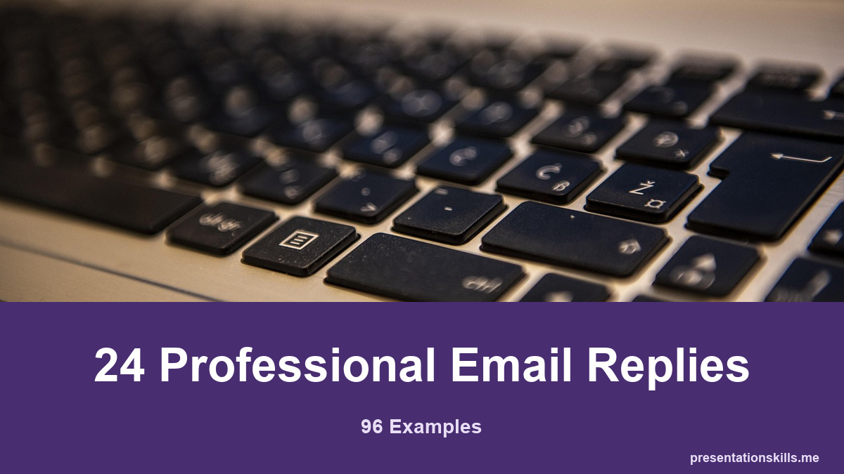 24 Professional Email Replies, illustrated with a topic-related photograph