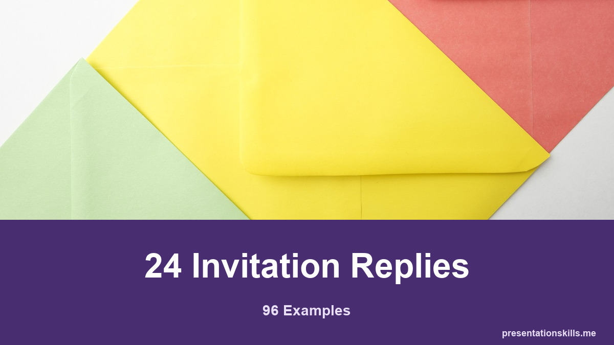 24 Invitation Replies, illustrated with a topic-related photograph