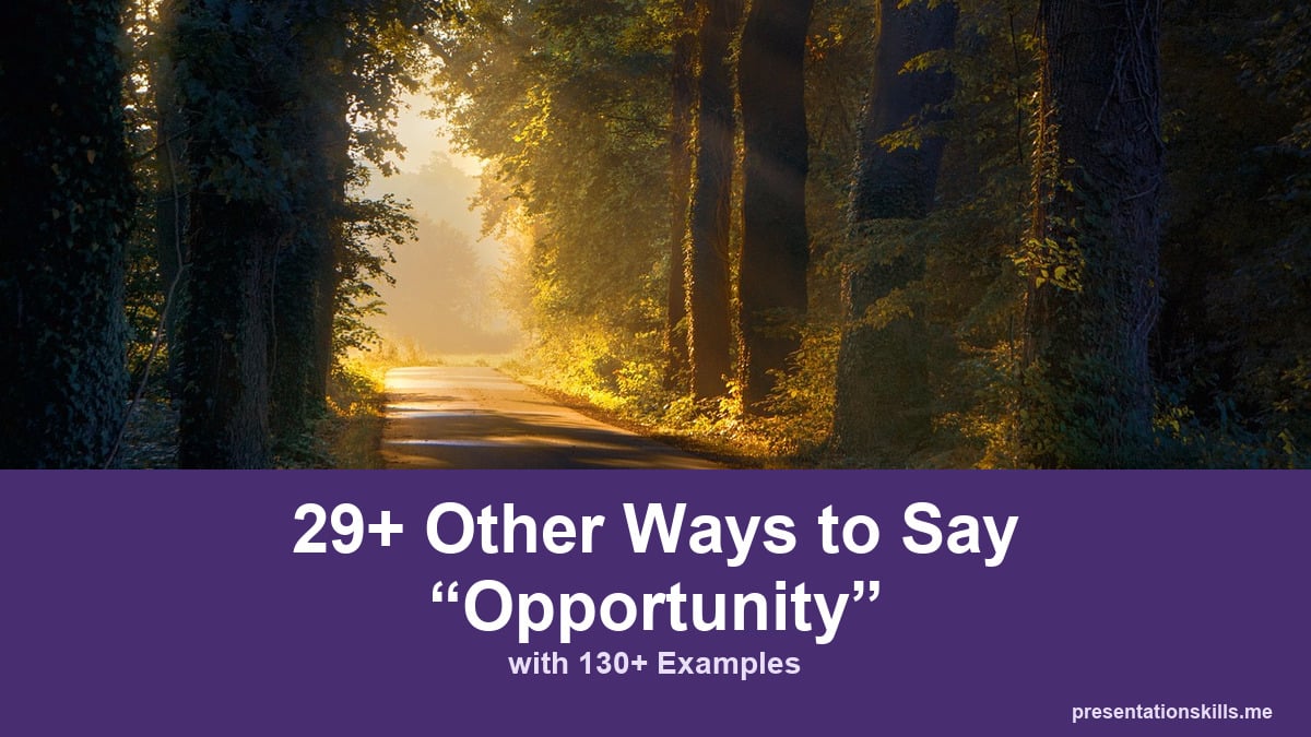 29+ Other Ways to Say “Opportunity” (with 130+ Examples ...