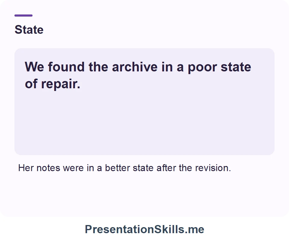 State: We found the archive in a poor state of repair.
