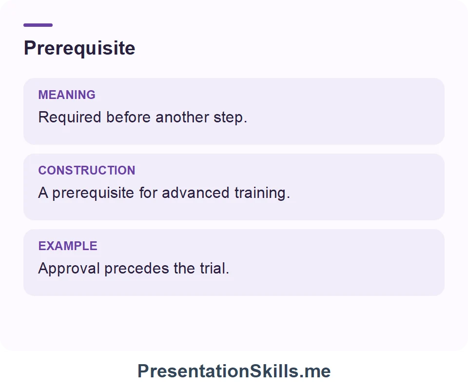 Prerequisite: Approval is a prerequisite to beginning the trial.