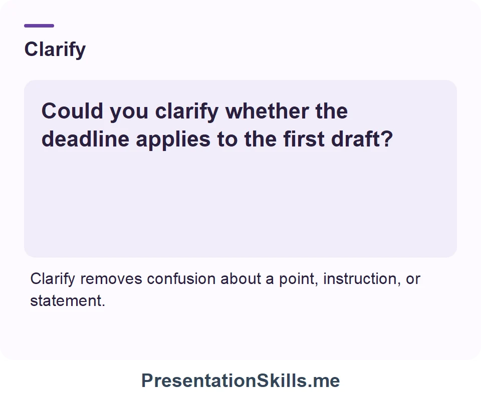 Clarify: Could you clarify whether the deadline applies to the first draft?
