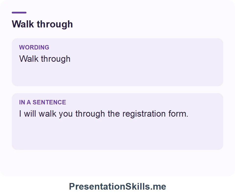 Walk through: Walk through I will walk you through the registration form.