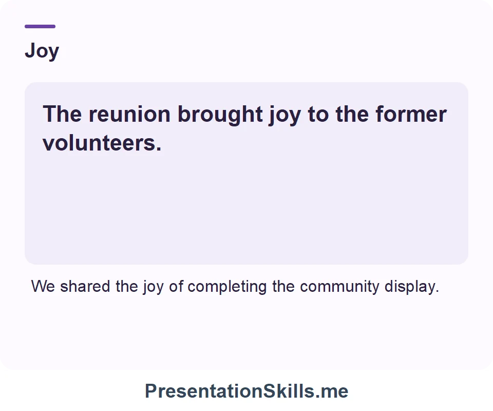 Joy: The reunion brought joy to the former volunteers.