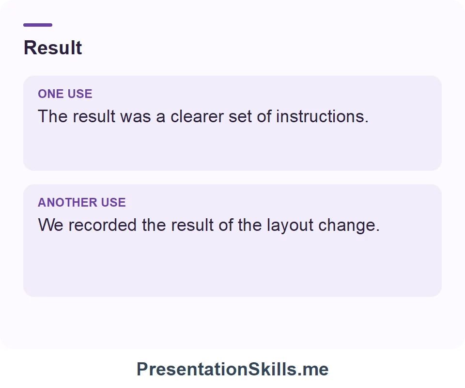 The result was a clearer set of instructions. We recorded the result of the layout change.