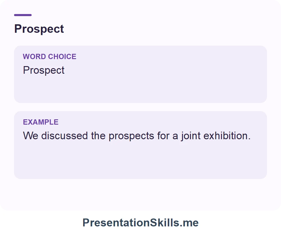 Prospect: We discussed the prospects for a joint exhibition.