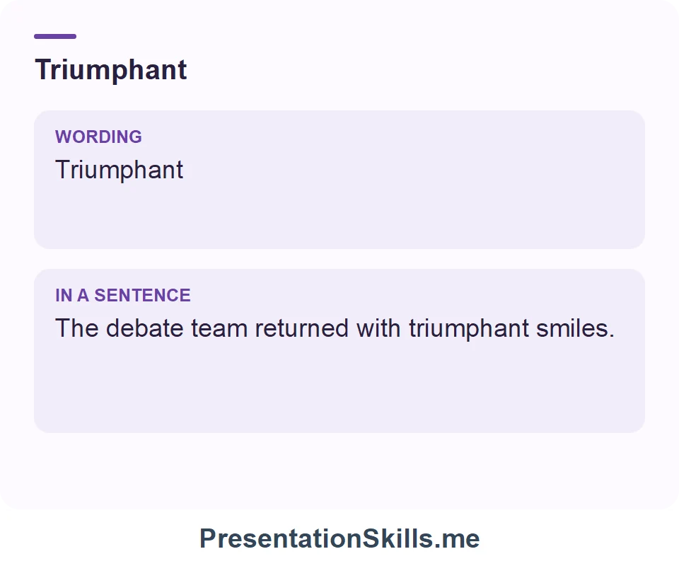 Triumphant: Triumphant The debate team returned with triumphant smiles.